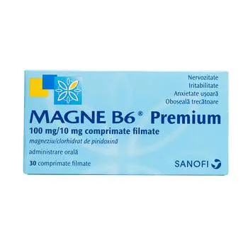 Magne B6 Premium 100mg / 10mg, 30 comprimate, Sanofi