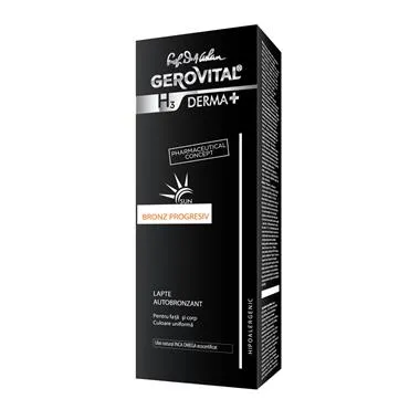 Gerovital H3 Derma+ Sun Lapte autobronzant fata si corp 150 ml