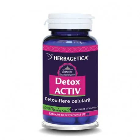 Detox activ , 60 capsule, Herbagetica