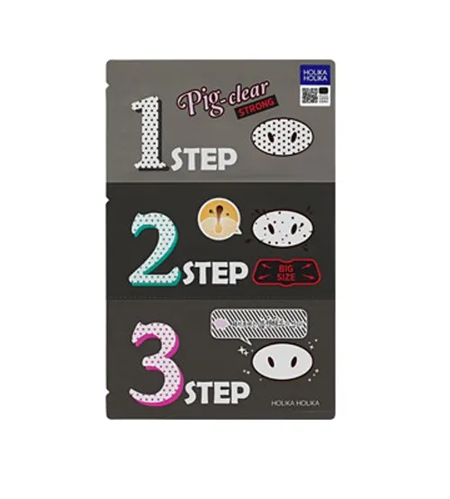 Kit in 3 pasi impotriva punctelor negre STRONG 6ml (Holika Holika)