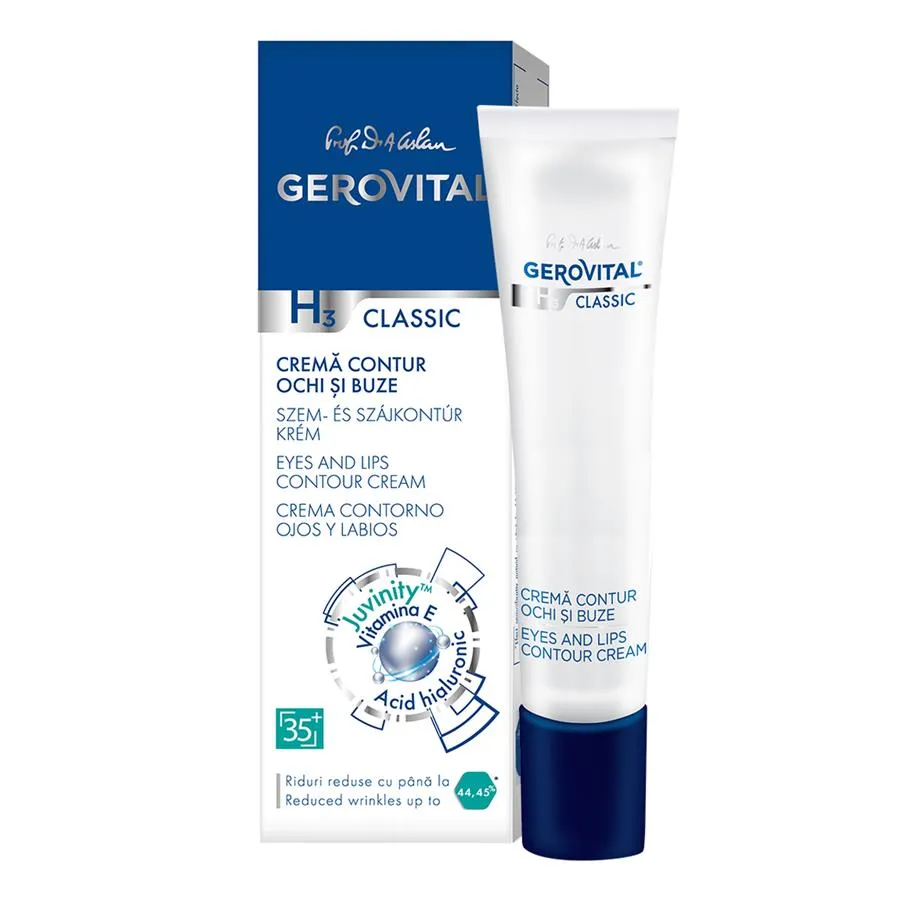 Crema contur ochi si buze H3 Classic, 15 ml, Gerovital 283