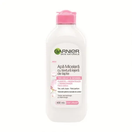 Apa micelara cu textura lejera de lapte Skin Naturals, 400 ml, Garnier