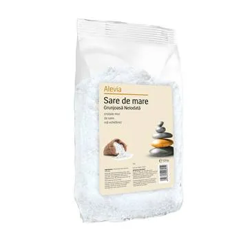 Sare de mare grunjoasa neiodata, 500g, Alevia