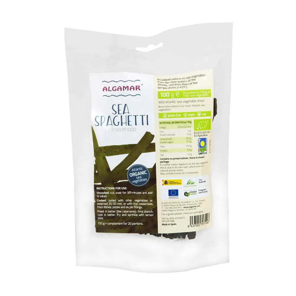 Alge marine Sea spaghetti bio (100g), Algamar