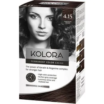 Vopsea de par Kolora 4.15 Chocolate Brown, 50ml, Aroma