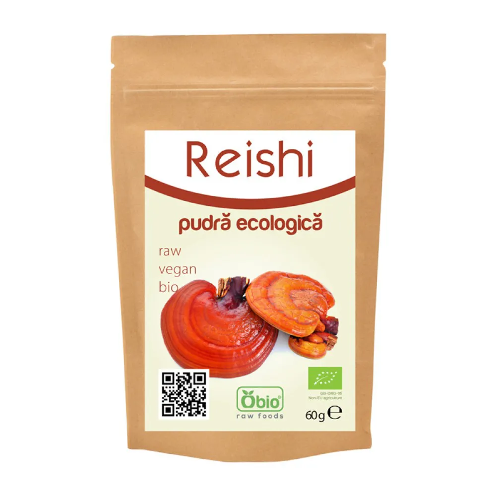 Reishi pulbere raw (60 grame)