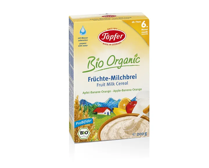 TOPFER BioOrgan 6 luni lapte + gris + fructe x 200 g (Töpfer)