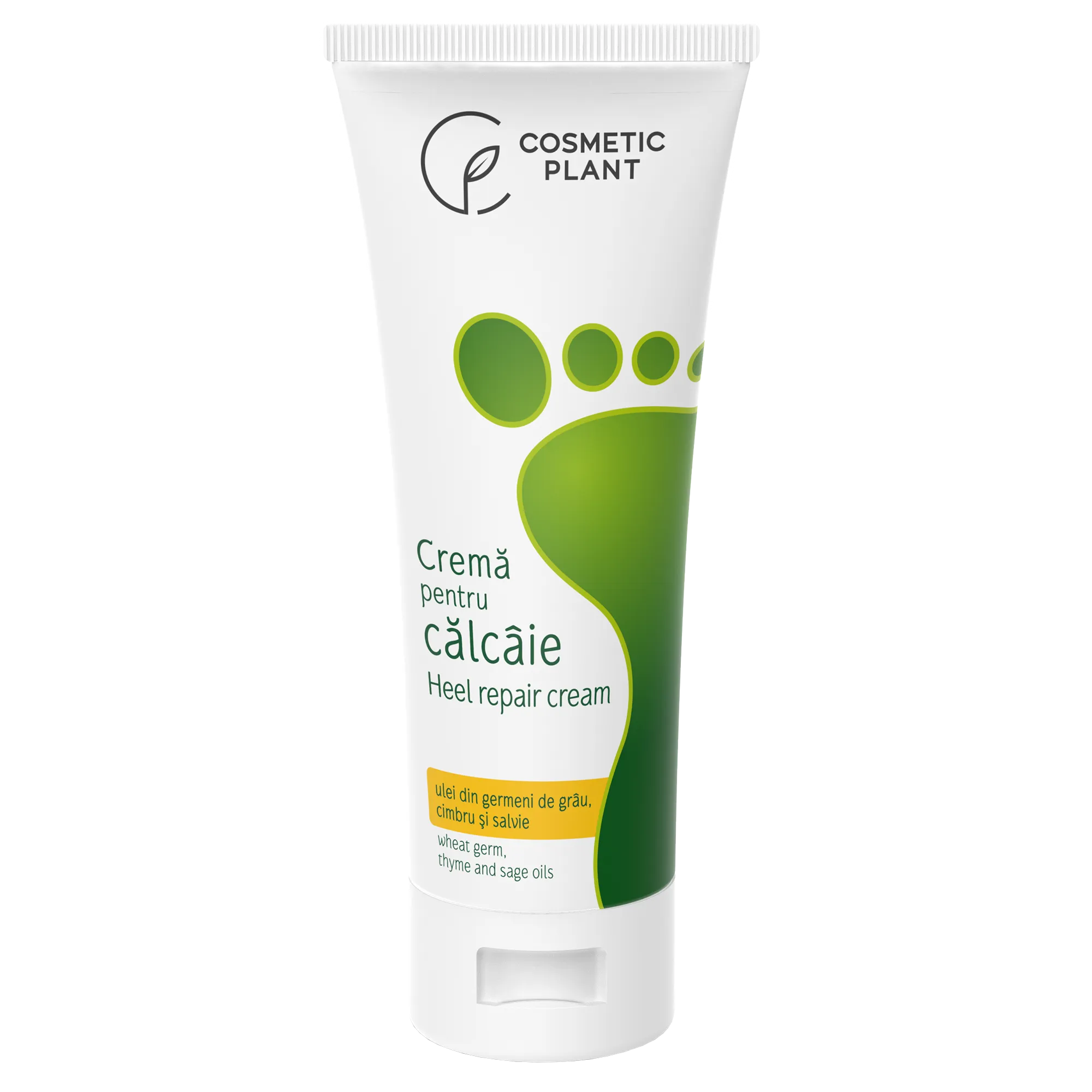 Crema pentru calcaie cu ulei din germeni de grau, cimbru si salvie, 100 ml, Cosmetic Plant