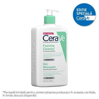 Gel de curatare spumant pentru piele normala-grasa, 1000ml, CeraVe