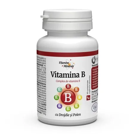 Vitamina B cu drojdie si polen, 60 comprimate, Dacia Plant