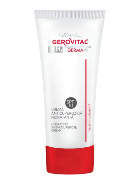 Crema anticuperozica hidratanta SPF10 H3 Derma+, 50 ml, Gerovital 402