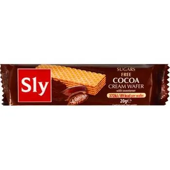 Napolitane cacao, fara zahar, 20 g, Sly Nutritia