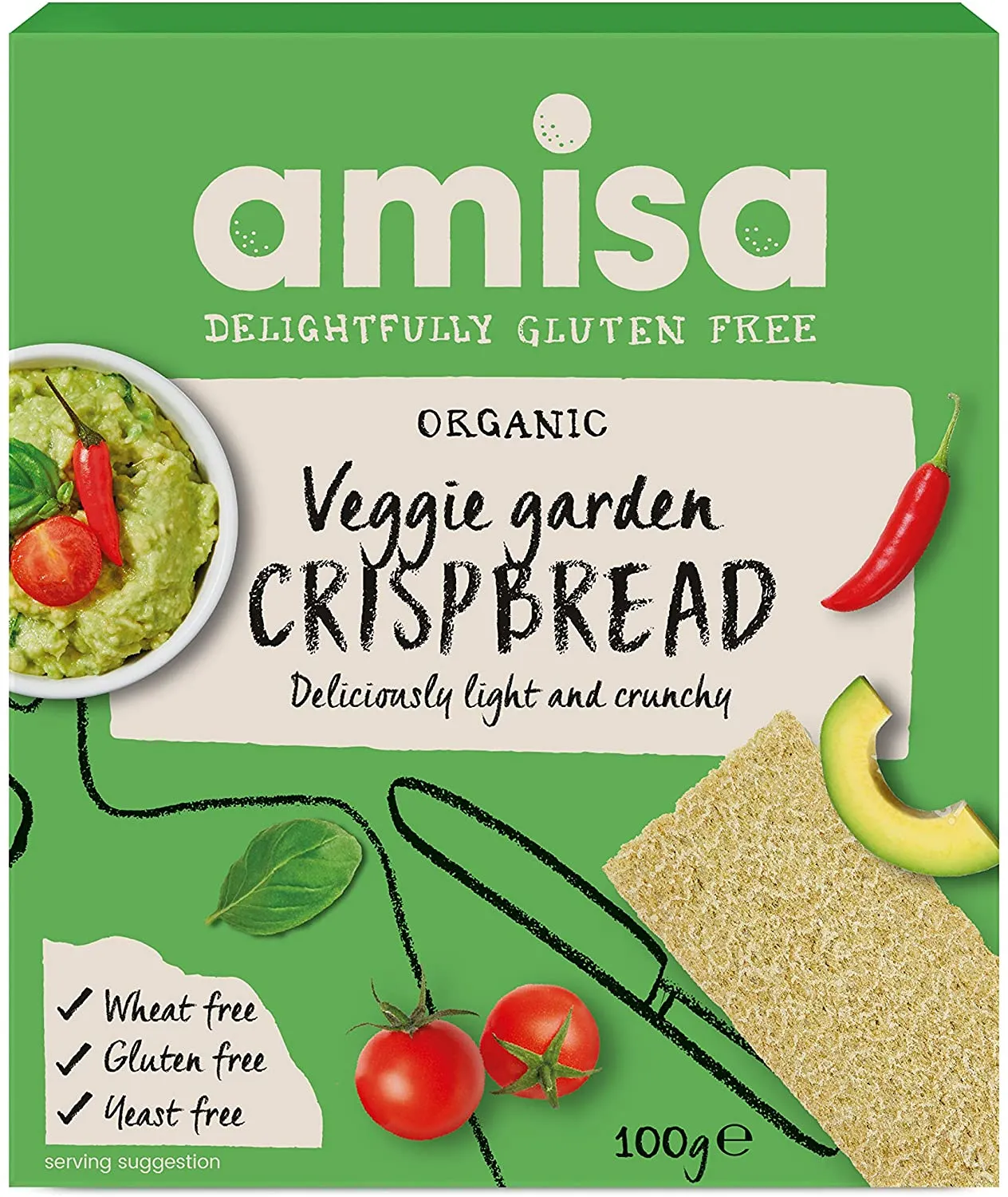 Crispbread (painici) veggie garden fara gluten bio 100g x (Amisa)