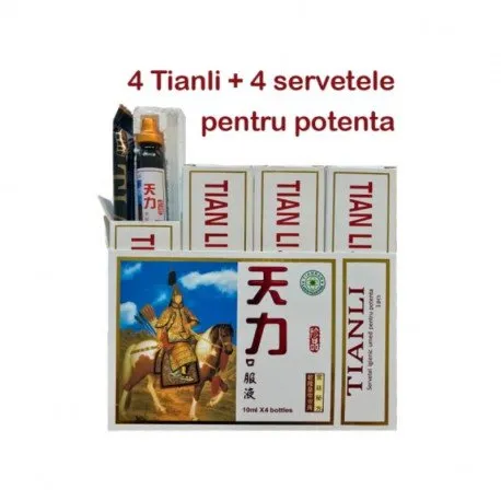 Tianli 10 ml* 4 flacoane + 4 servetele umede