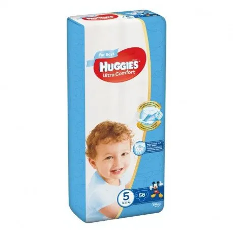 Huggies Ultra Comfort Mega Boy, Nr.5, 12-22 kg, 56 bucati