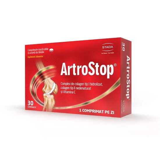 ARTROSTOP CU COLAGEN 30 COMPRIMATE MASTICABILE