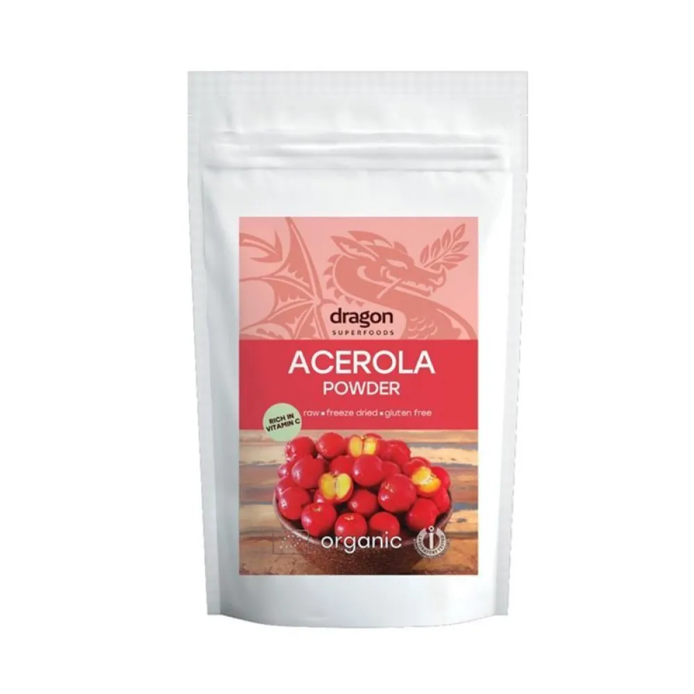 Pulbere de acerola raw bio (75 grame), Dragon Superfoods