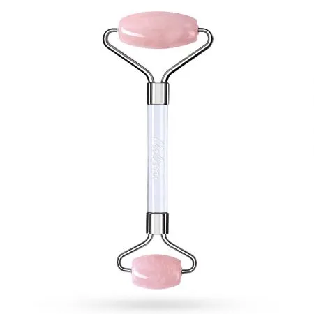 Rola de masaj facial din quartz roz, Meloni Care