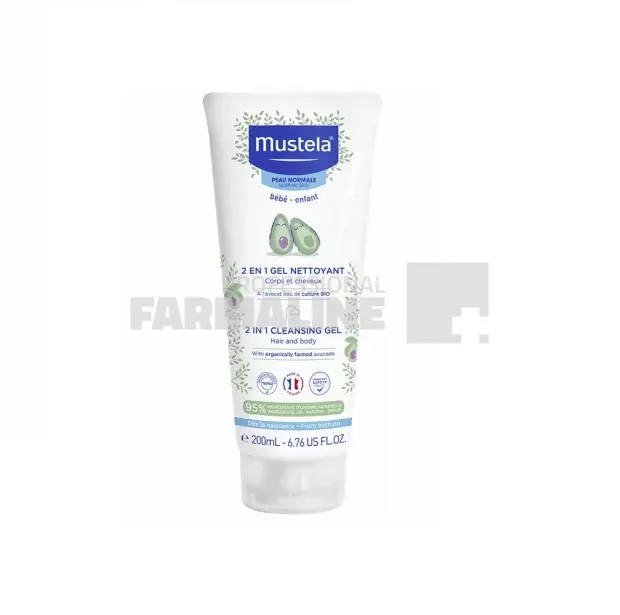 Mustela Gel de curatare 2 in 1 par si corp 200 ml