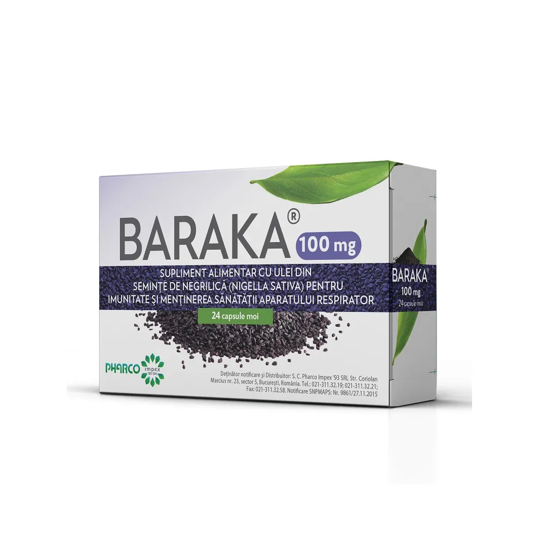 Baraka 100 mg, 24 capsule moi, Pharco