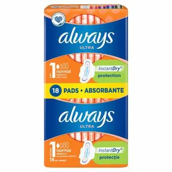 Absorbante Ultra Plus Duo, 18 bucati, Always