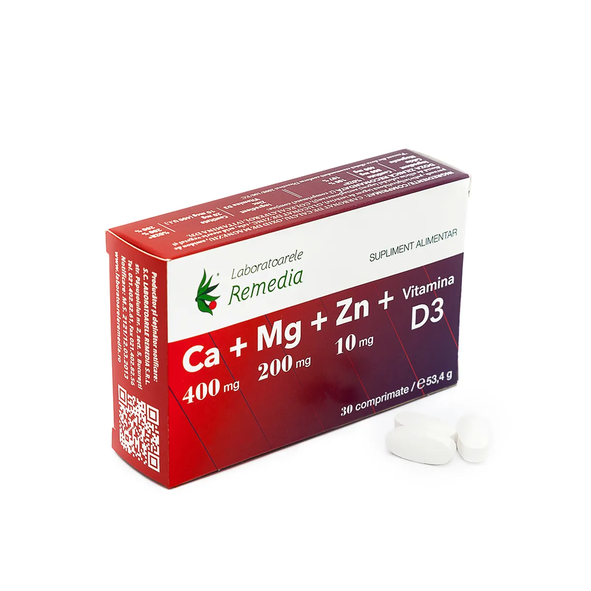 Ca Mg Zn+D3 , 30 tablete, Remedia