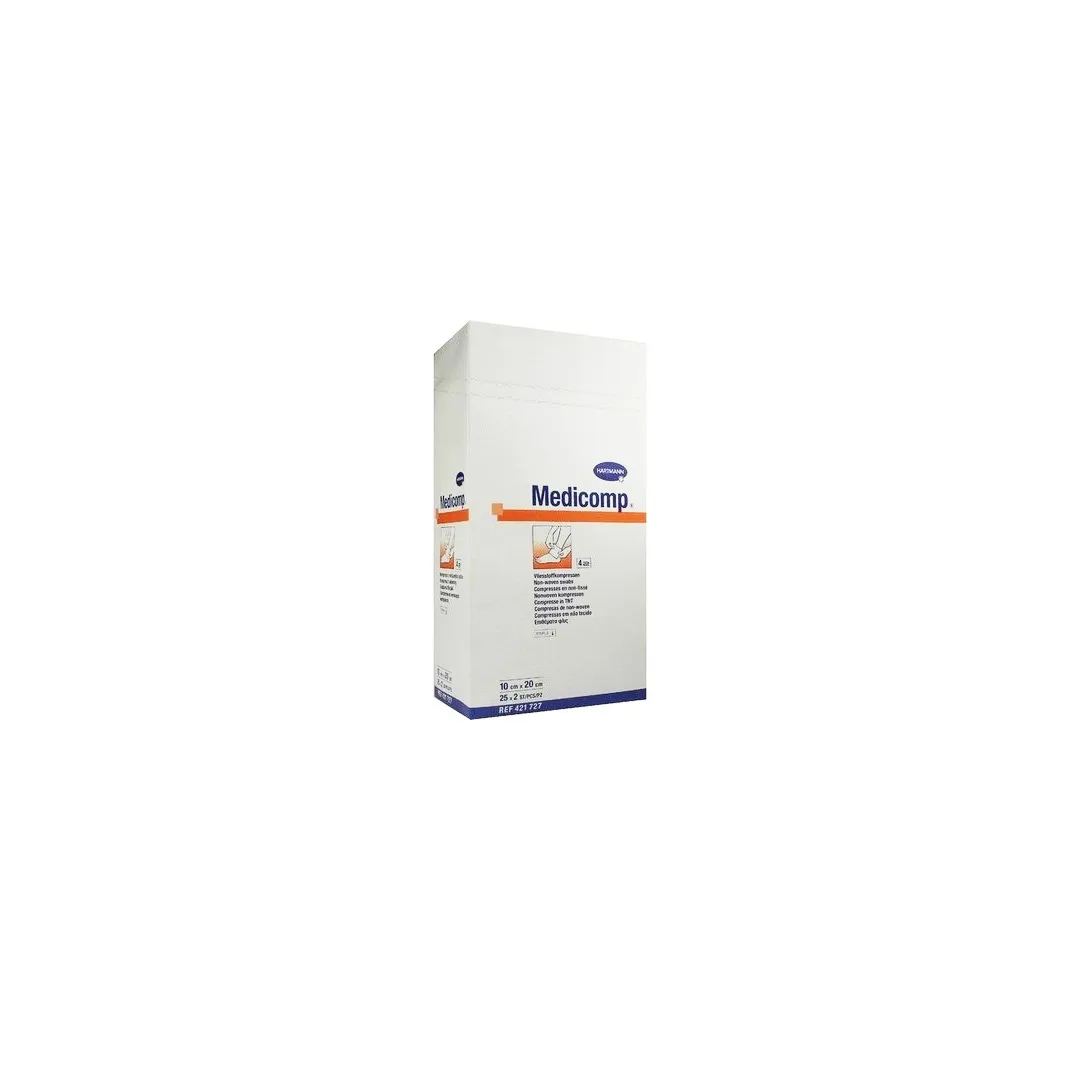 Comprese sterile absorbante din material netesut Medicomp Extra, 10 x 20 cm, 1 cutie/25 bucati, Hartmann