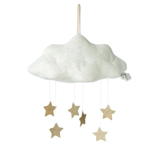 iFamily Nor decorativ alb cu stelute aurii 34cm