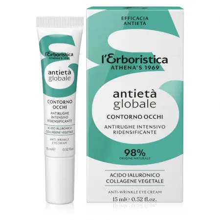 Crema contur antirid pentru ochi cu acid hialuronic si colagen vegetal, 15 ml, L'Erboristica