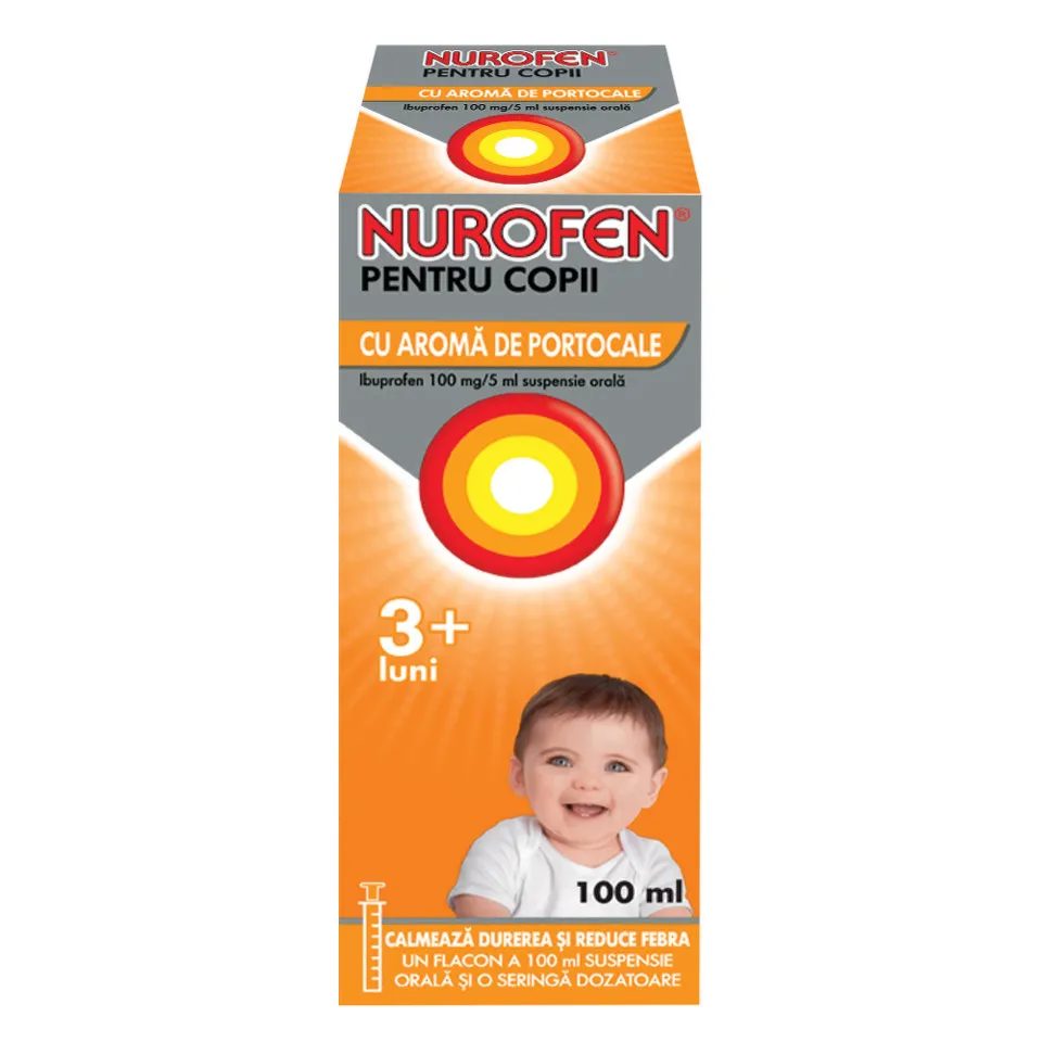 NUROFEN COPII 3LUNI+ PORTOCALE SIROP 100ML