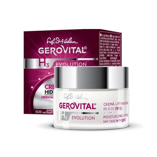 Cremă Lift Hidratantă de zi SPF 10 H3 Evolution, 50 ml, Gerovital 221