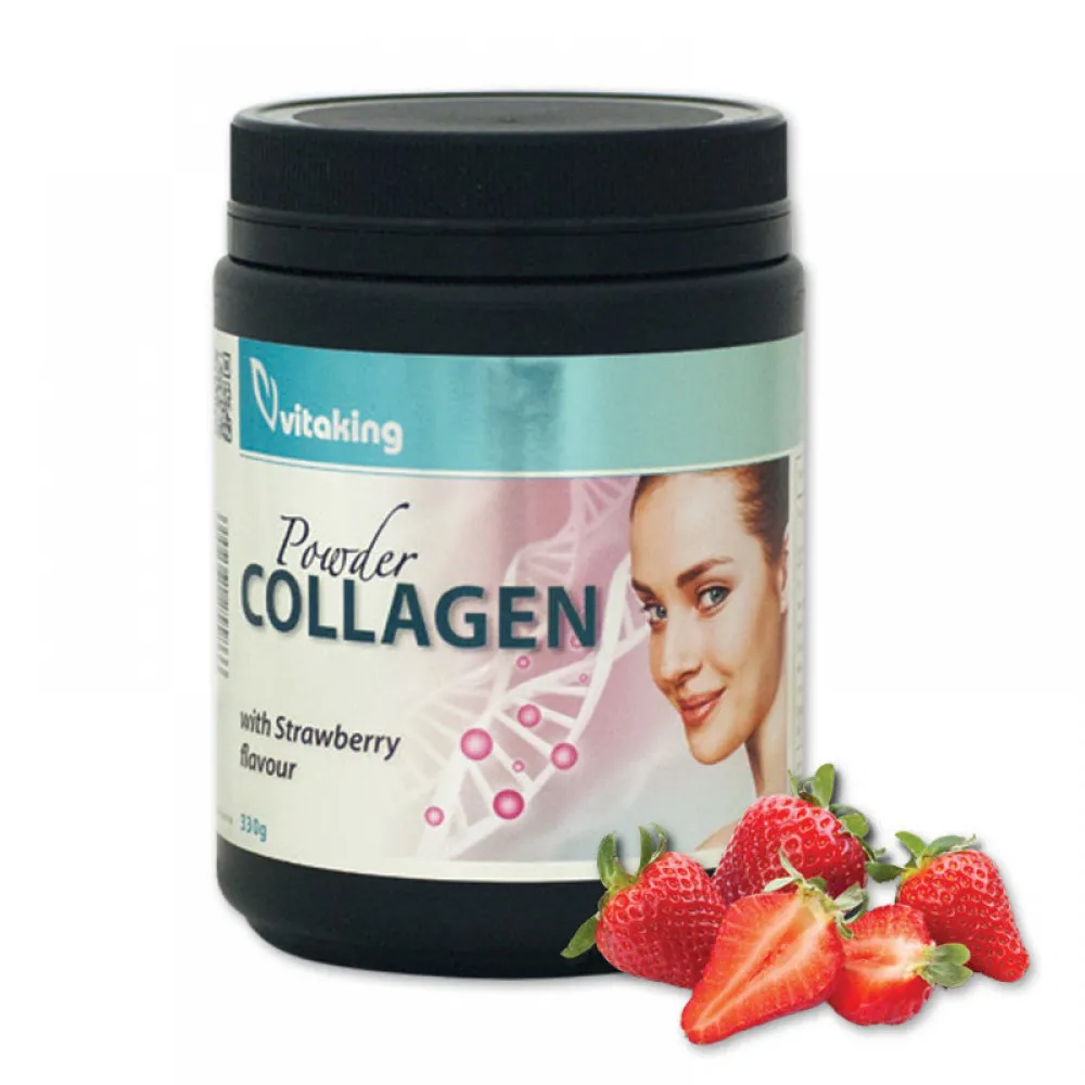 Colagen cu Vitamina C si aroma de capsune (330 grame), Vitaking