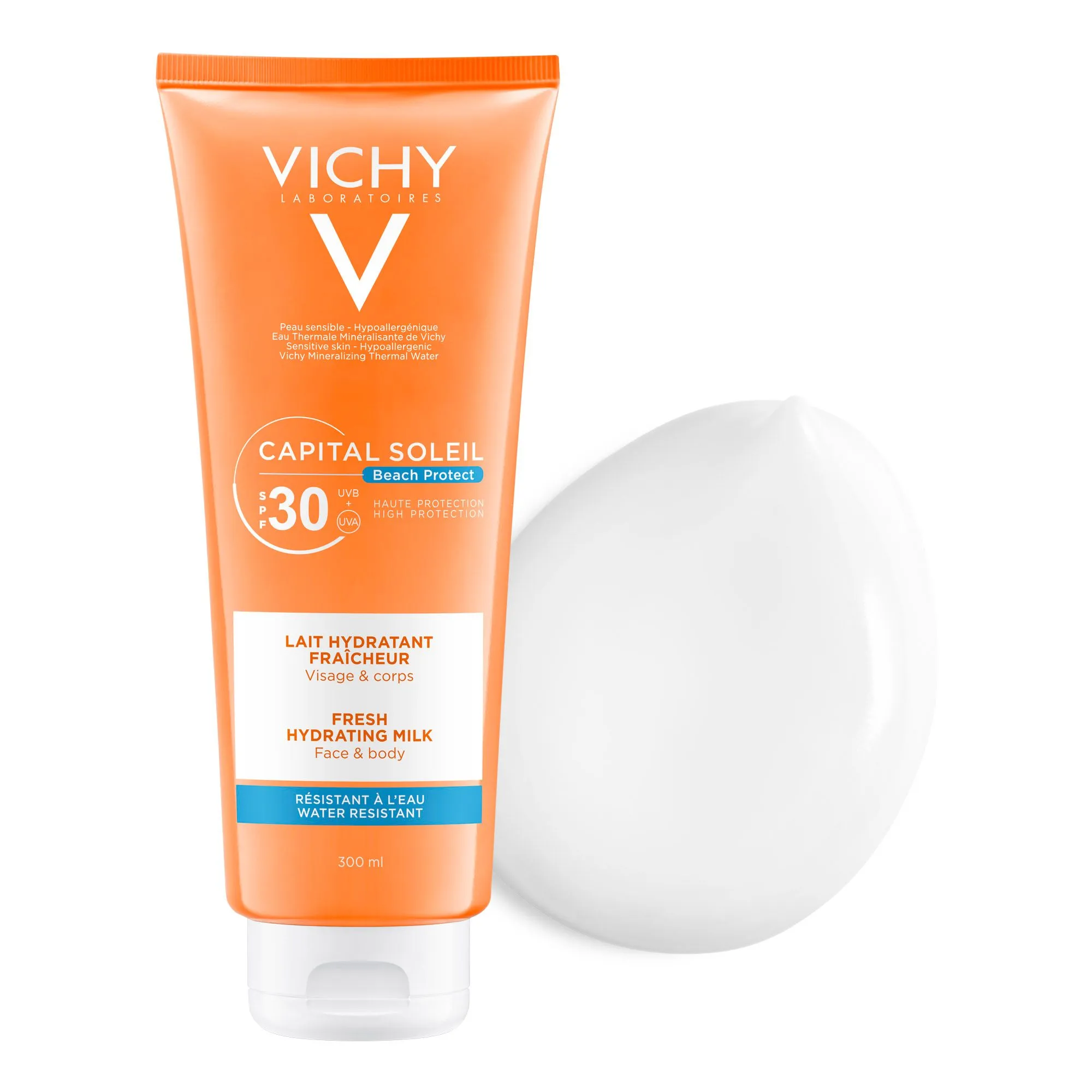 Lapte hidratant de protectie solara pentru fata si corp SPF 30 Capital Soleil, 300 ml, Vichy