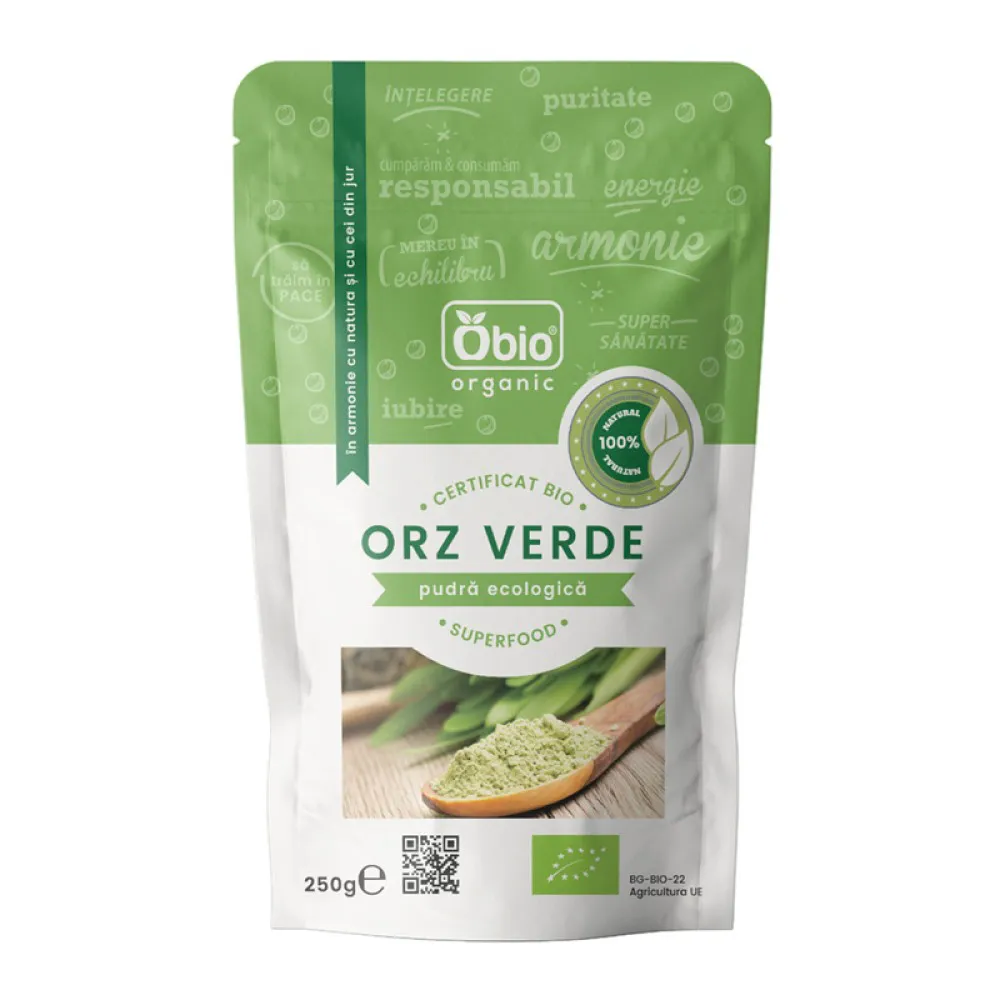 Pulbere de orz verde raw bio (250g)