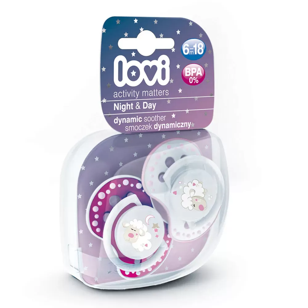 Lovi Suzete din silicon Dynamic 6-18 luni Night&Day Oita  Fata x 2 bucati (cod 22/811)