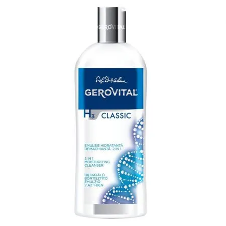 Emulsie hidratanta si demachianta 2 in 1 H3 Classic, 200 ml, Gerovital