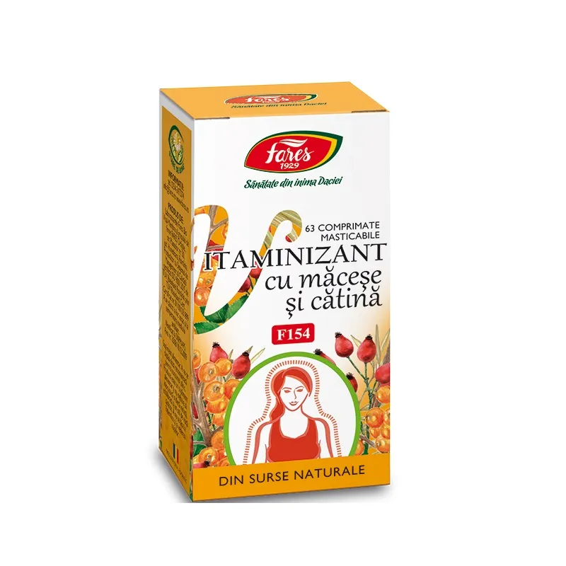Vitaminizant cu macese si catina , 60 capsule ,Fares