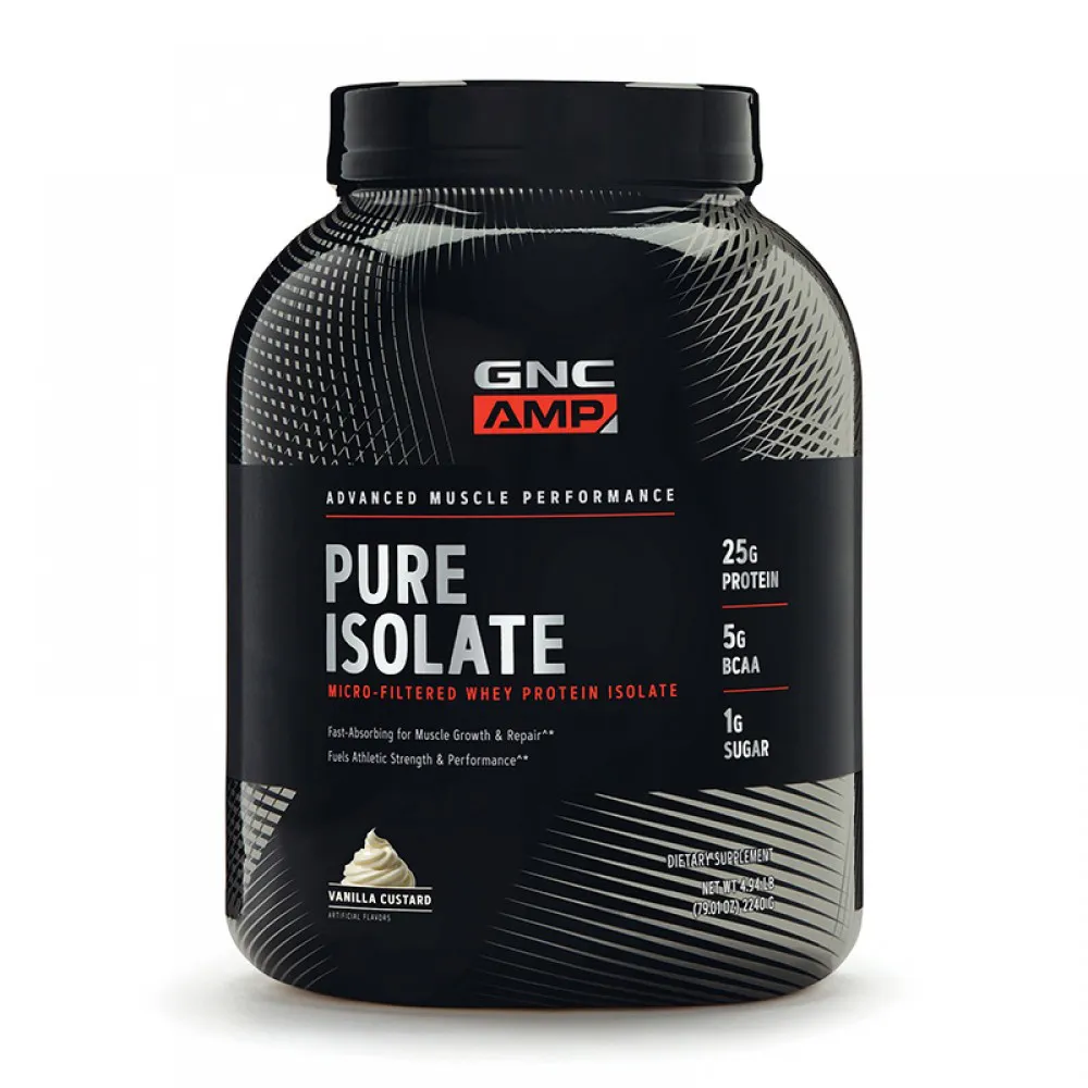 AMP Pure Isolate Proteina izolata din zer cu aroma de vanilie (2240 grame), GNC