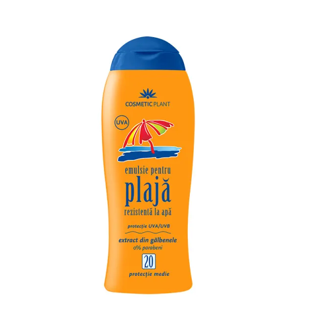 Emulsie pentru plaja SPF20 cu galbenele, 200 ml, Cosmetic Plant