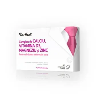 Dr.Hart Complex de Calciu Vitamina D3 Magneziu Zinc, 30 comprimate filmate