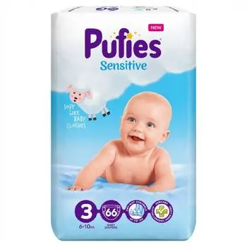 Scutece Sensitive Nr. 3 6-10kg, 66 bucati, Pufies