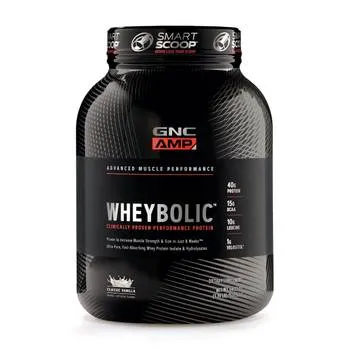 Proteina din zer cu aroma de vanilie AMP Wheybolic, 1286.5g, GNC
