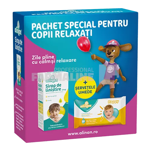 Alinan Sirop de linistire 4+ ani 150 ml + Alinan servetele umede 56 bucati