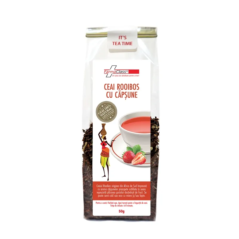 FarmaClass Ceai Rooibos cu Capsune 50 g