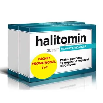 Pachet Halitomin 1+1 Gratuit, 2 x 20 comprimate, Aflofarm