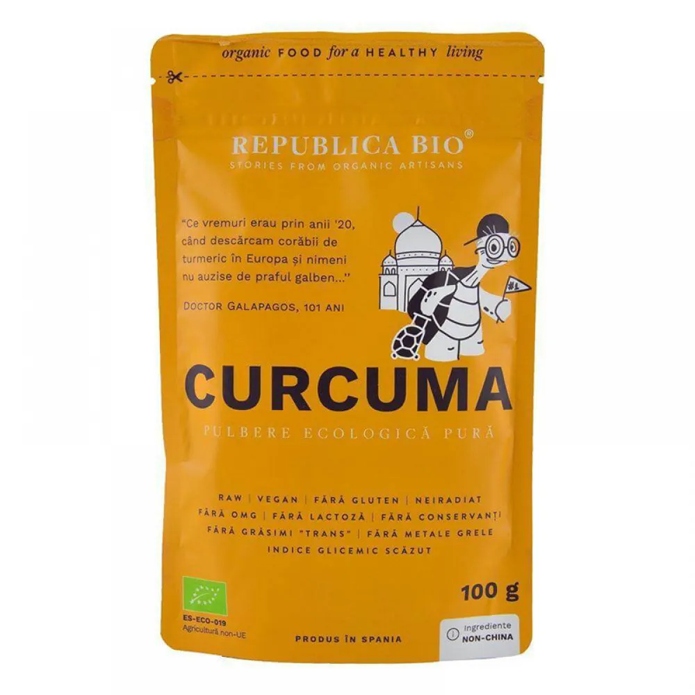 Curcuma pulbere ecologica pura (100 grame), Republica Bio