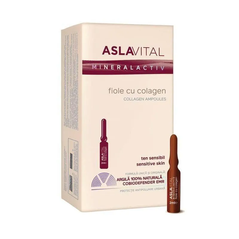 ASLAVITAL MINERALACTIV FIOLE CU COLAGEN 2ML 10 FI