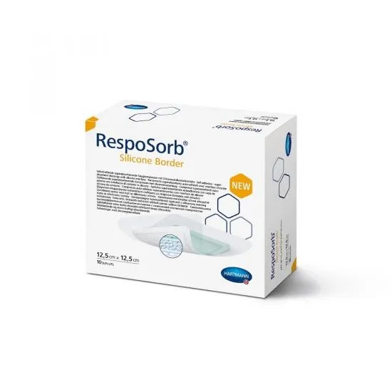 HARTMANN RESPOSORB SILICONE BORDER 12.5 X 12.5CM X 10 BUC