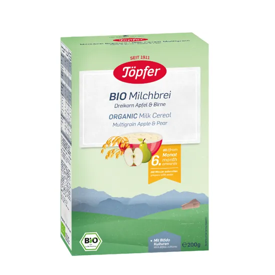 TOPFER MULTICEREALE CU LAPTE SI FRUCTE, MERE SI PERE 6 LUNI X 200 G
