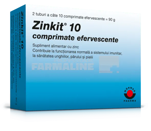 Zinkit 10 mg 20 comprimate efervescente